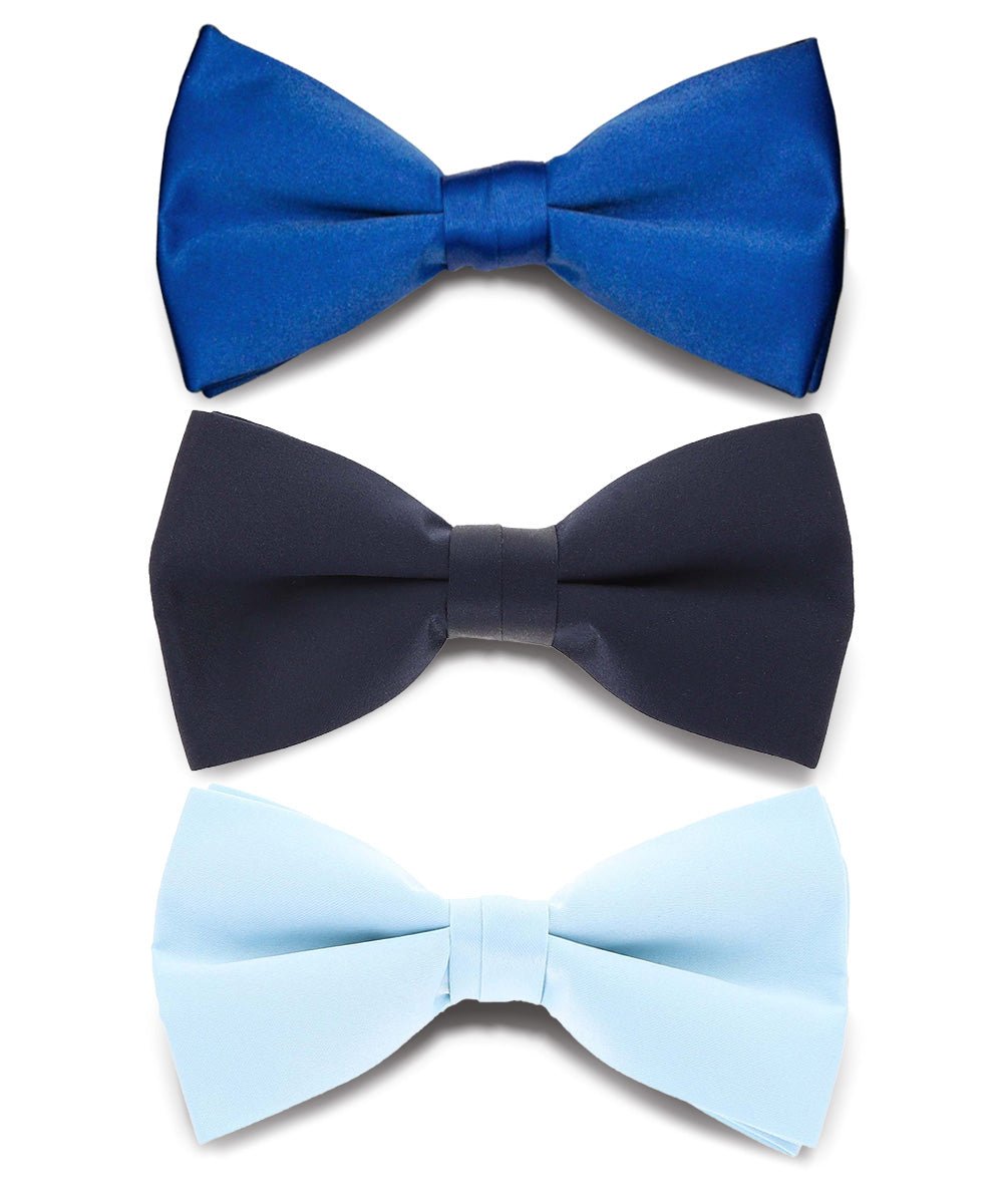 Vittorio Farina Classic Bow Tie Multipacks - B - SOLID - 3_BLUE - Classy Cufflinks