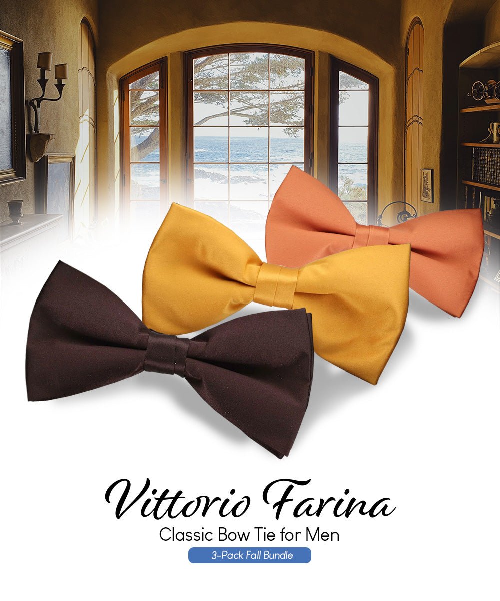 Vittorio Farina Classic Bow Tie Multipacks - B - SOLID - 3_FALL1 - Classy Cufflinks