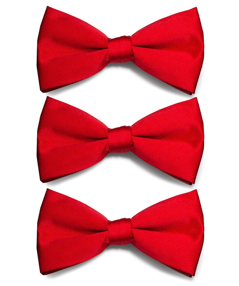 Vittorio Farina Classic Bow Tie Multipacks - B - SOLID - 3_RED - Classy Cufflinks