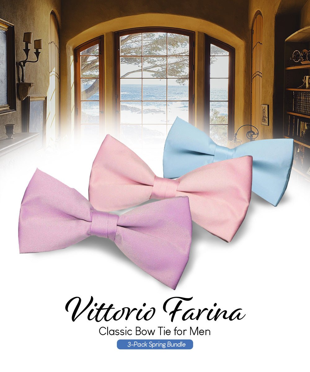 Vittorio Farina Classic Bow Tie Multipacks - B - SOLID - 3_SPRING1 - Classy Cufflinks