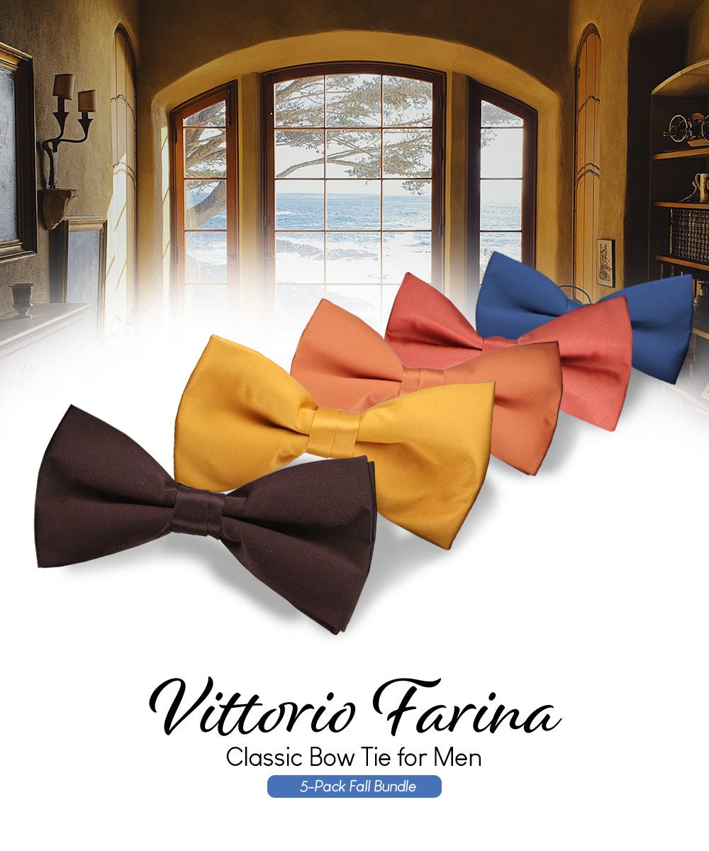 Vittorio Farina Classic Bow Tie Multipacks - B - SOLID - 5_FALL1 - Classy Cufflinks