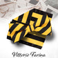 Vittorio Farina Striped Bow Tie & Pocket Square - bh - 1547 - Classy Cufflinks