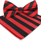 Vittorio Farina Striped Bow Tie & Pocket Square - bh-1548 - Classy Cufflinks