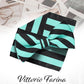 Vittorio Farina Striped Bow Tie & Pocket Square - bh - 1553 - Classy Cufflinks