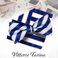 Vittorio Farina Striped Bow Tie & Pocket Square - bh - 1563 - Classy Cufflinks