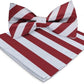 Vittorio Farina Striped Bow Tie & Pocket Square - bh-1571 - Classy Cufflinks