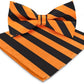 Vittorio Farina Striped Bow Tie & Pocket Square - bh-1574 - Classy Cufflinks