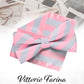 Vittorio Farina Striped Bow Tie & Pocket Square - bh - 1584 - Classy Cufflinks