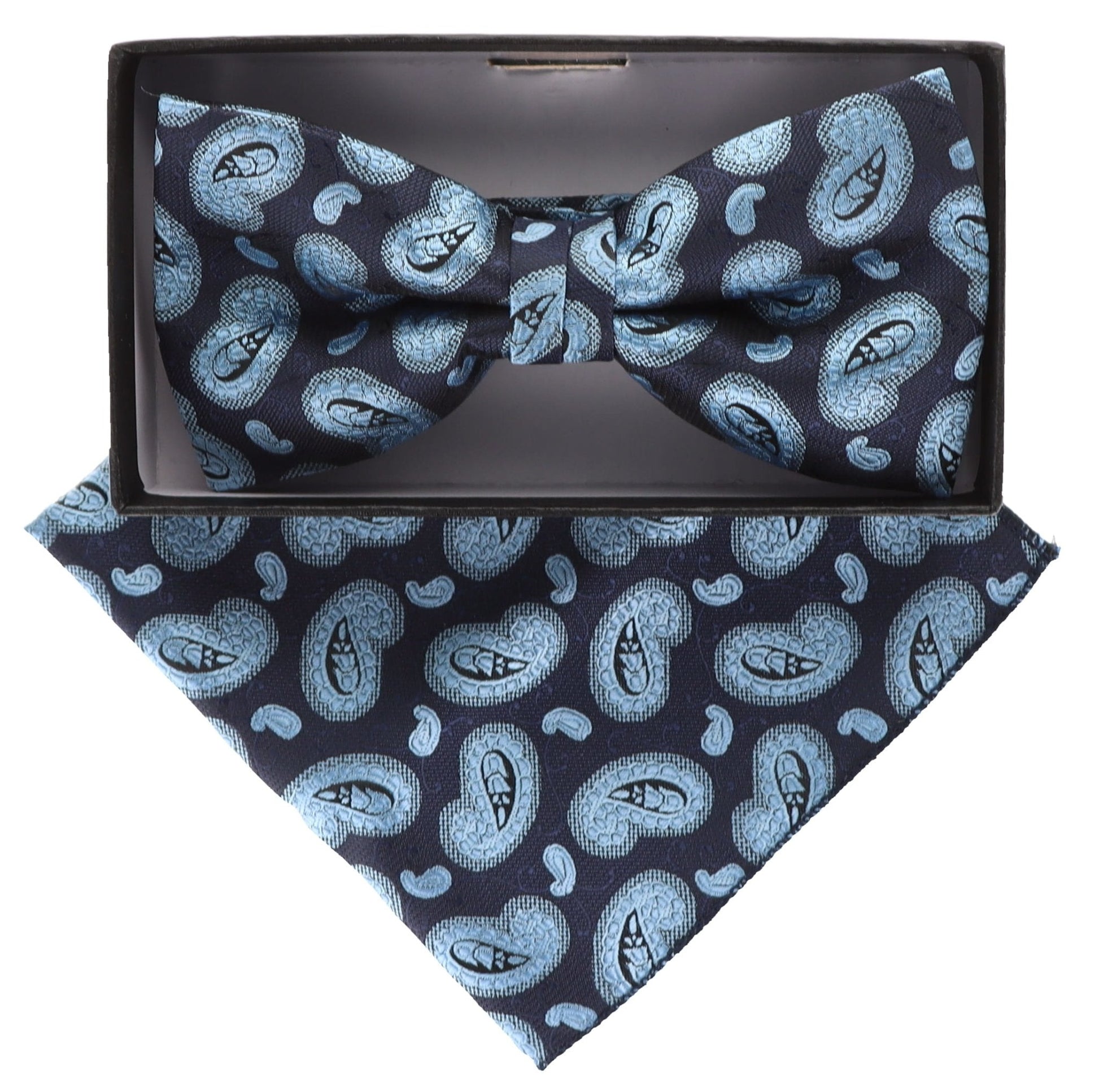 Vittorio Farina Paisley Designer Bow Tie & Pocket Square - BH-21039 - Classy Cufflinks