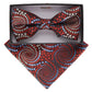 Vittorio Farina Geometric Designer Bow Tie & Pocket Square - BH-21090 - Classy Cufflinks