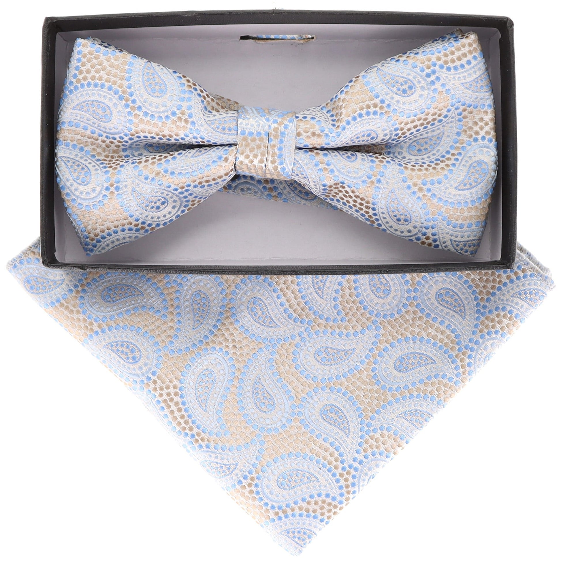 Vittorio Farina Paisley Designer Bow Tie & Pocket Square - BH-21114 - Classy Cufflinks