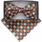 Vittorio Farina Geometric Designer Bow Tie & Pocket Square - BH-21158 - Classy Cufflinks