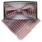 Vittorio Farina Geometric Designer Bow Tie & Pocket Square - BH-21162 - Classy Cufflinks