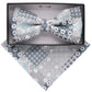 Vittorio Farina Geometric Designer Bow Tie & Pocket Square - BH-21188 - Classy Cufflinks