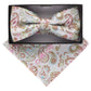 Vittorio Farina Paisley Designer Bow Tie & Pocket Square - BH-5020 - Classy Cufflinks