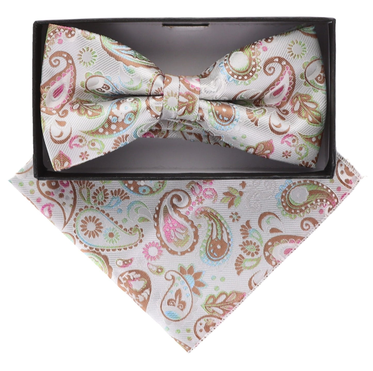 Vittorio Farina Paisley Designer Bow Tie & Pocket Square - BH-5020 - Classy Cufflinks