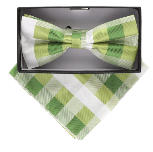 Vittorio Farina Geometric Designer Bow Tie & Pocket Square - BH-5094 - Classy Cufflinks