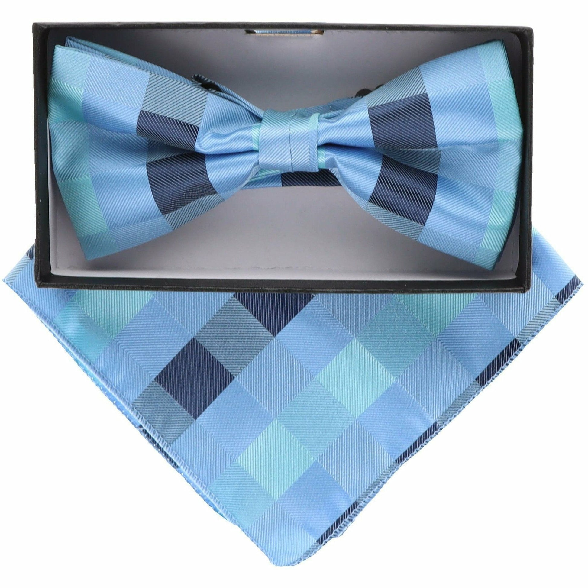 Vittorio Farina Geometric Designer Bow Tie & Pocket Square - BH-5094 - Classy Cufflinks