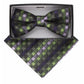 Vittorio Farina Geometric Designer Bow Tie & Pocket Square - BH - D - 21174 - Classy Cufflinks