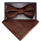 Vittorio Farina Geometric Designer Bow Tie & Pocket Square - BH - D - 23072 - Classy Cufflinks