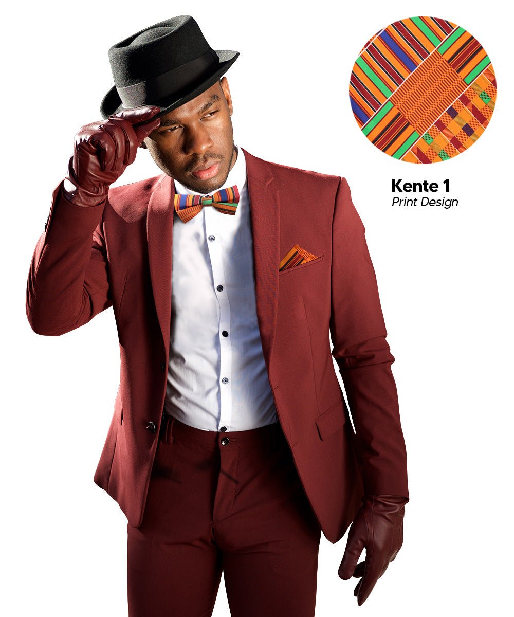 Vittorio Farina Kente Bow Tie & Pocket Square - BH - K_Kente #1 - Classy Cufflinks