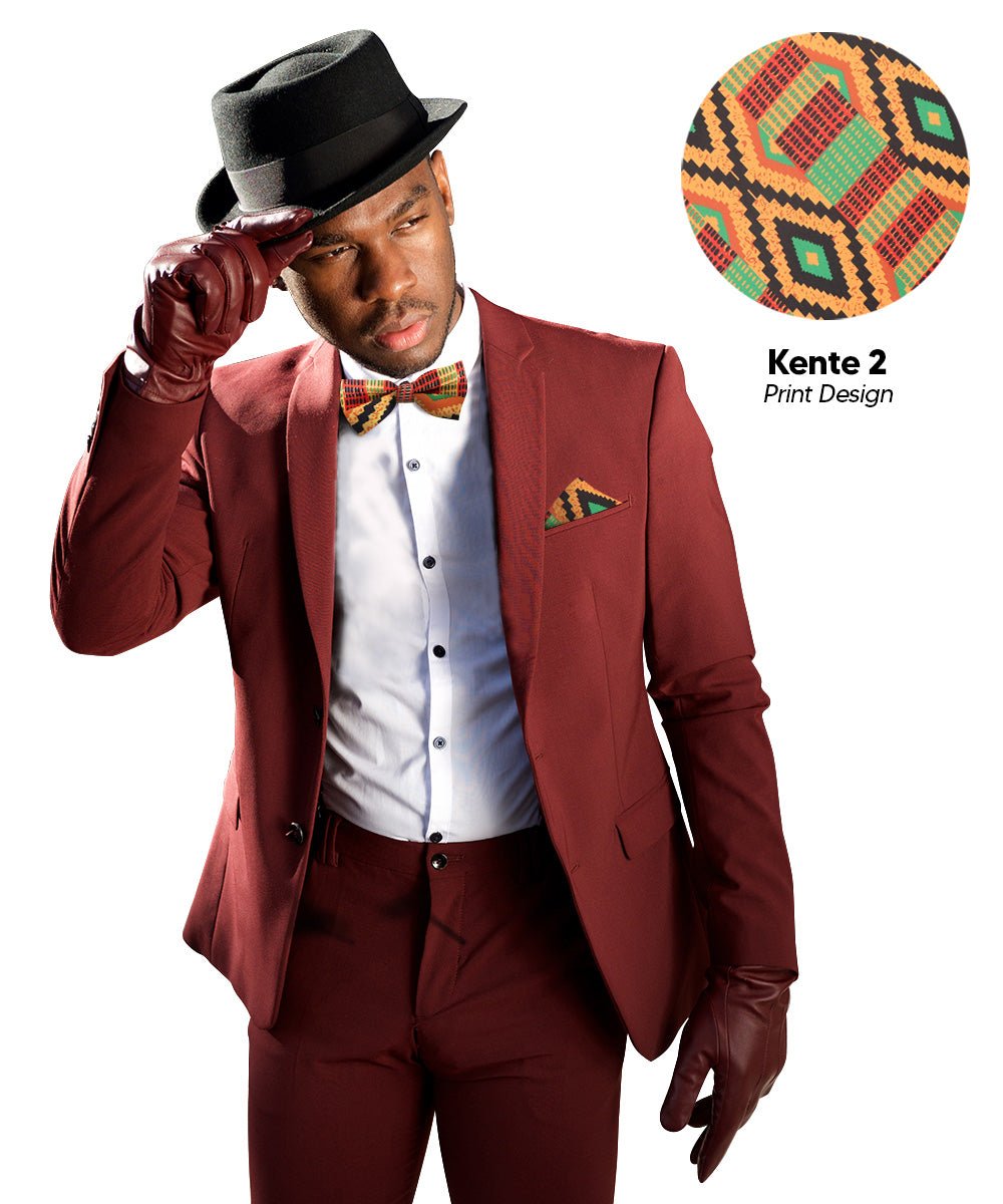 Vittorio Farina Kente Bow Tie & Pocket Square - BH - K_Kente #2 - Classy Cufflinks