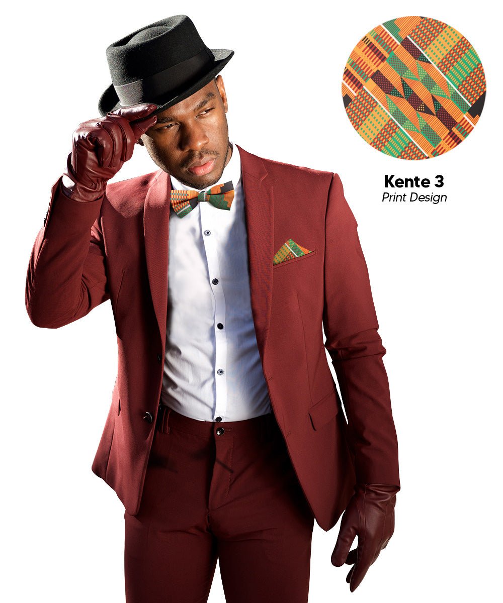 Vittorio Farina Kente Bow Tie & Pocket Square - BH - K_Kente #3_V01 - Classy Cufflinks