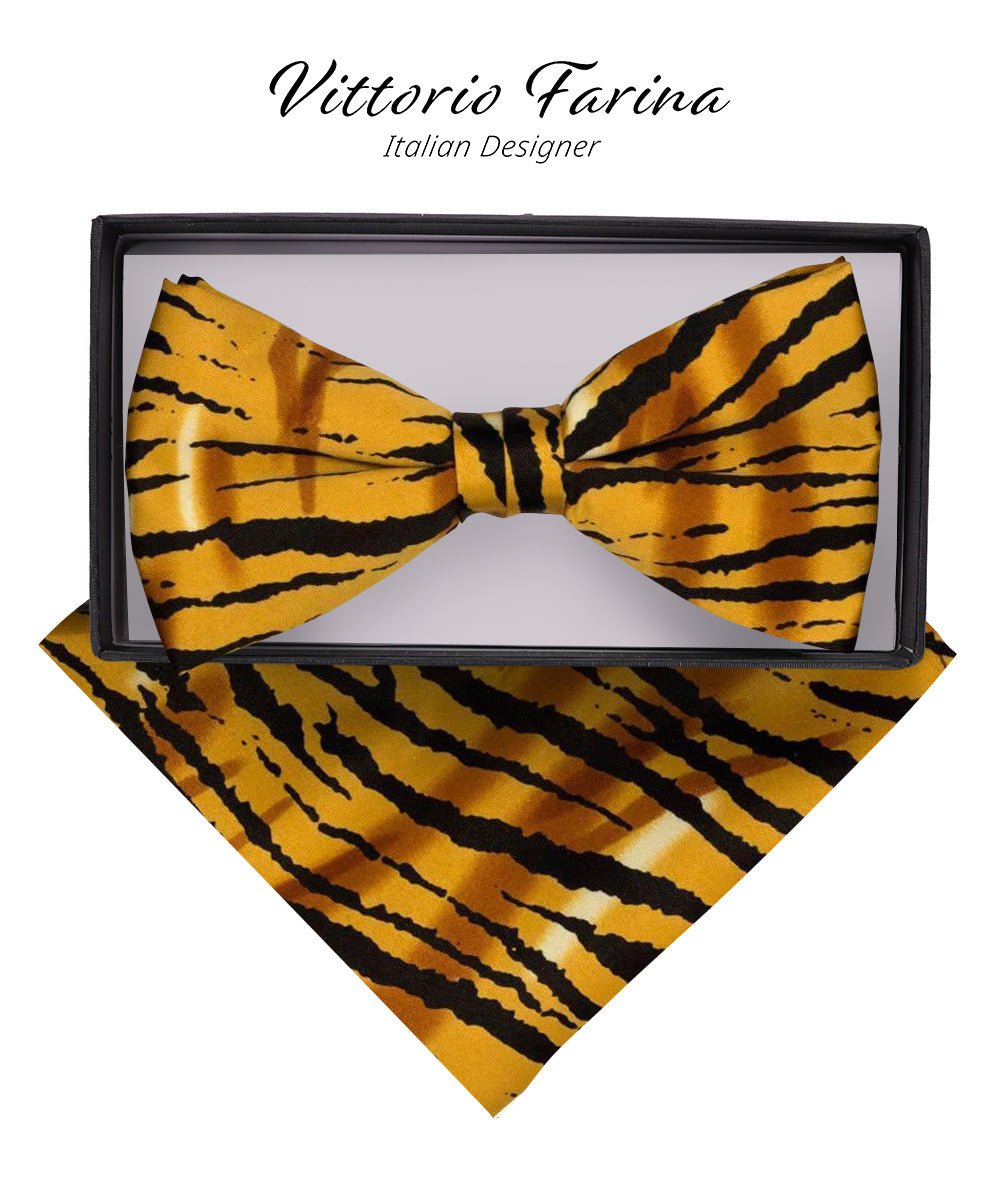 Vittorio Farina Kente Bow Tie & Pocket Square - BH - K_Tiger - Classy Cufflinks