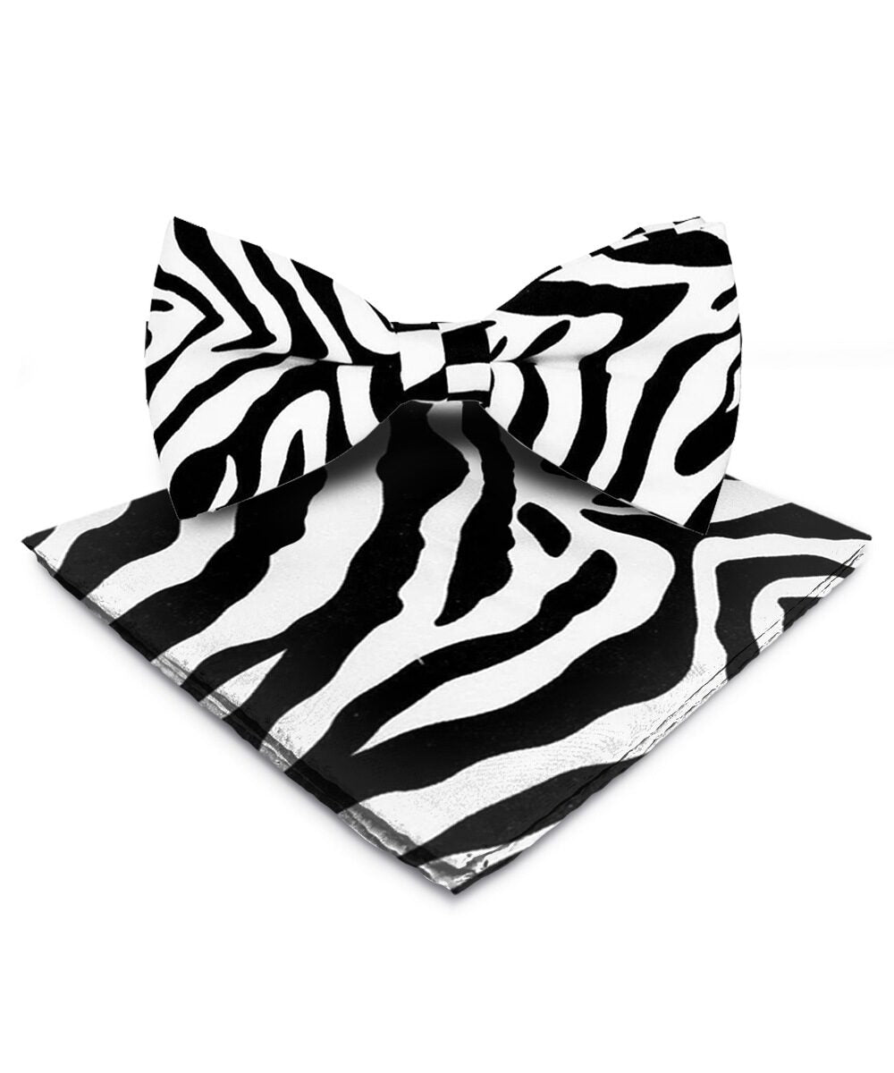 Vittorio Farina Kente Bow Tie & Pocket Square - BH - K_Zebra - Classy Cufflinks