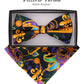 Vittorio Farina Mardi Gras Printed Bow Tie and Pocket Square - BH - MG_Mardi #1 - Classy Cufflinks