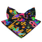 Vittorio Farina Mardi Gras Printed Bow Tie and Pocket Square - BH - MG_Mardi #1 - Classy Cufflinks