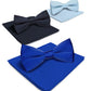 Vittorio Farina Classic Bow Tie & Pocket Square Multipacks - BH - SOLID - 3_BLUE - Classy Cufflinks