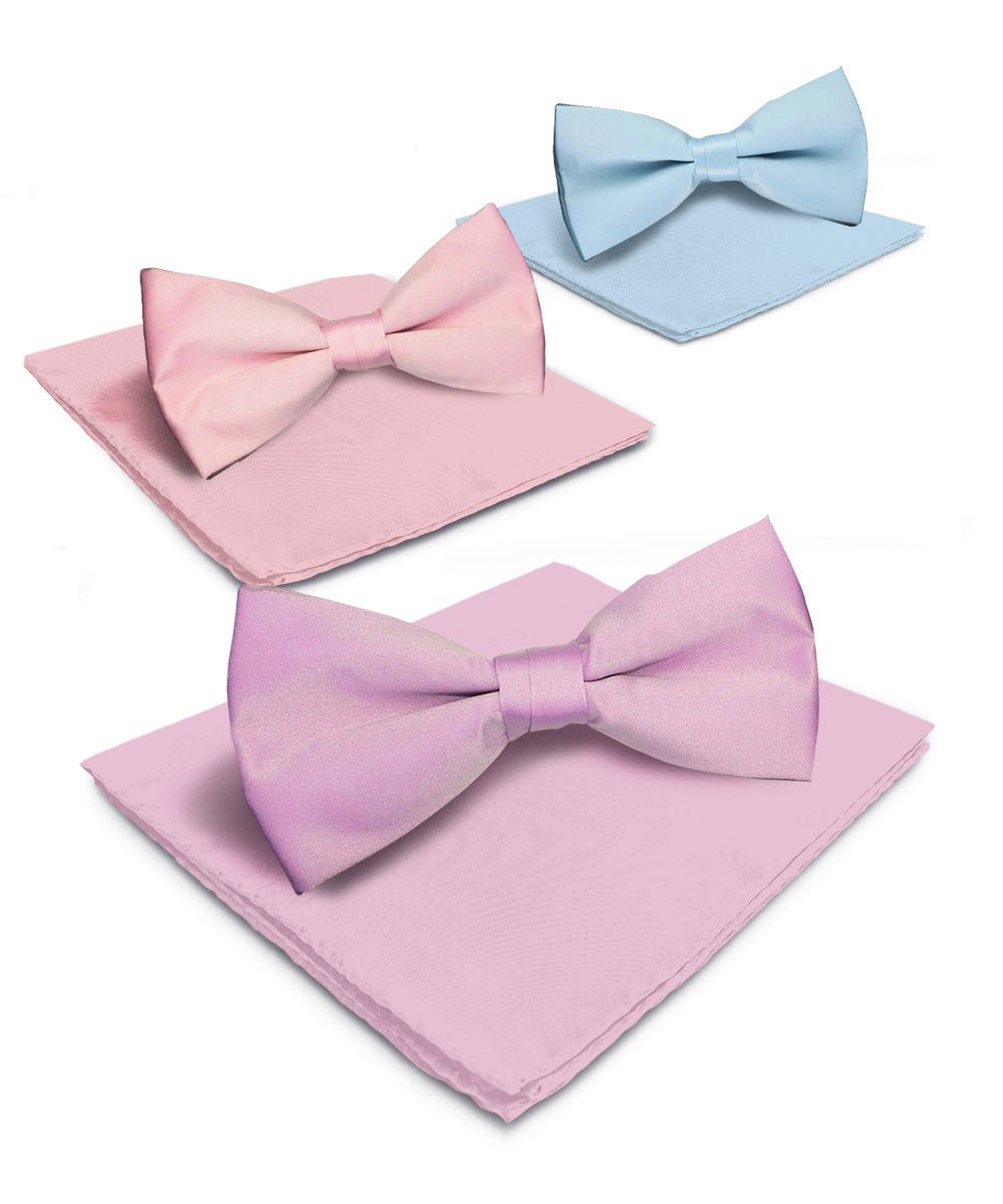 Vittorio Farina Classic Bow Tie & Pocket Square Multipacks - BH - SOLID - 3_SPRING1 - Classy Cufflinks