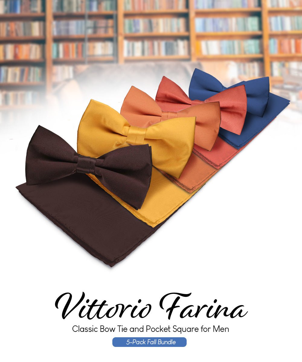 Vittorio Farina Classic Bow Tie & Pocket Square Multipacks - BH - SOLID - 5_FALL1 - Classy Cufflinks