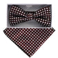 Vittorio Farina Metallic Designer Bow Tie & Pocket Square - bhm - 005 - Classy Cufflinks