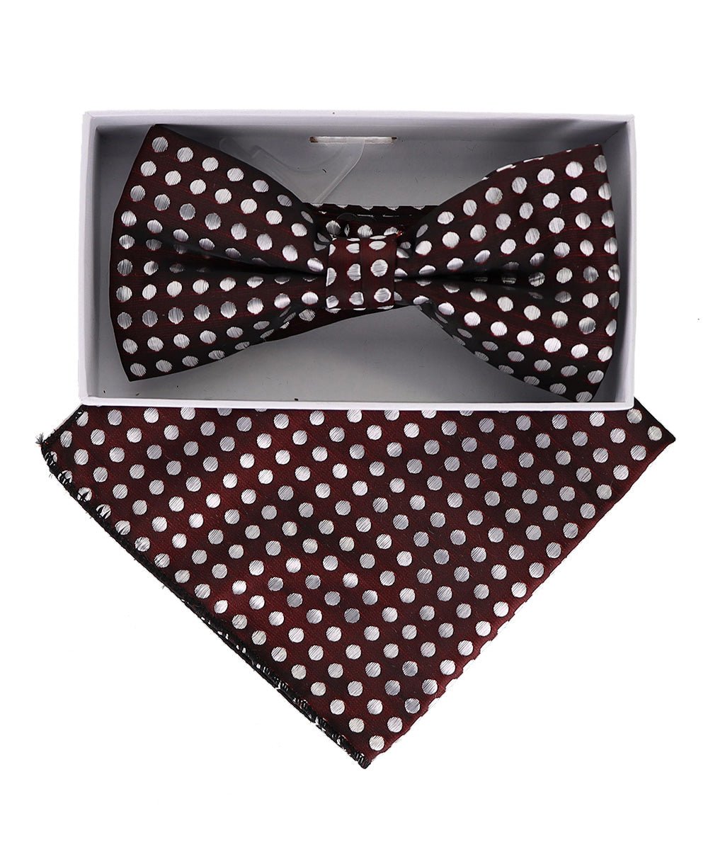 Vittorio Farina Metallic Designer Bow Tie & Pocket Square - bhm - 005 - Classy Cufflinks