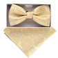 Vittorio Farina Metallic Designer Bow Tie & Pocket Square - bhm - 050 - Classy Cufflinks