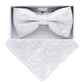 Vittorio Farina Metallic Designer Bow Tie & Pocket Square - bhm - 052 - Classy Cufflinks