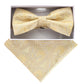 Vittorio Farina Metallic Designer Bow Tie & Pocket Square - bhm - 055 - Classy Cufflinks