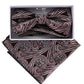 Vittorio Farina Metallic Designer Bow Tie & Pocket Square - bhm - 056 - Classy Cufflinks