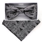 Vittorio Farina Metallic Designer Bow Tie & Pocket Square - bhm - 058 - Classy Cufflinks