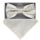 Vittorio Farina Metallic Designer Bow Tie & Pocket Square - bhm - 061 - Classy Cufflinks