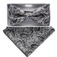 Vittorio Farina Metallic Designer Bow Tie & Pocket Square - bhm - 066 - Classy Cufflinks