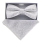 Vittorio Farina Metallic Designer Bow Tie & Pocket Square - bhm - 069 - Classy Cufflinks