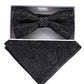 Vittorio Farina Metallic Designer Bow Tie & Pocket Square - bhm - 070 - Classy Cufflinks