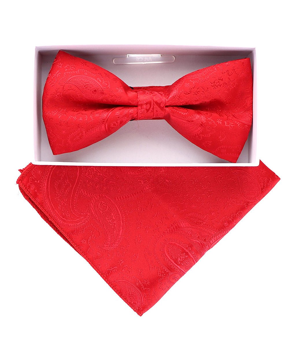 Vittorio Farina Metallic Designer Bow Tie & Pocket Square - bhm - 073 - Classy Cufflinks