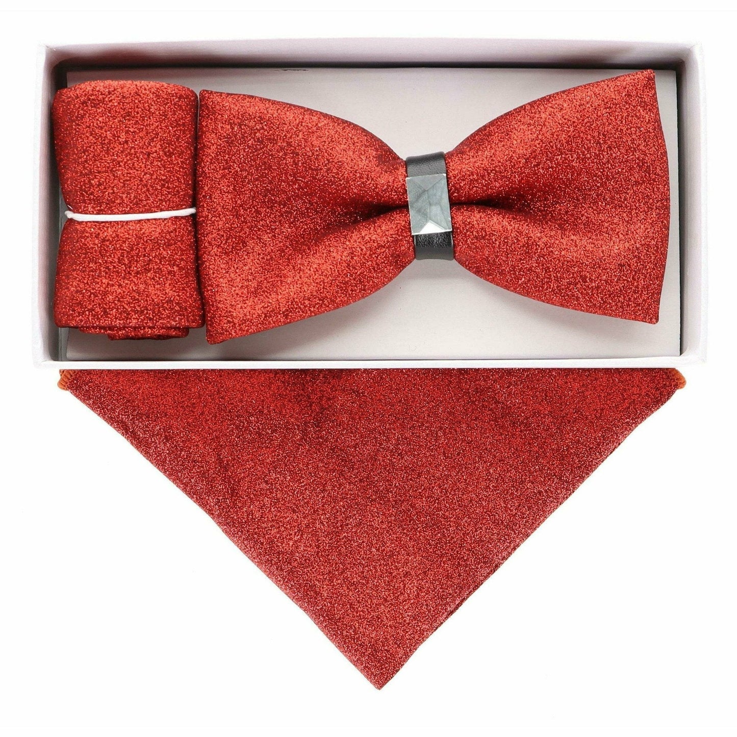 VITTORIO FARINA Rhinestone Bowtie & Pocket Square by Classy Cufflinks - bhr-022 - Classy Cufflinks