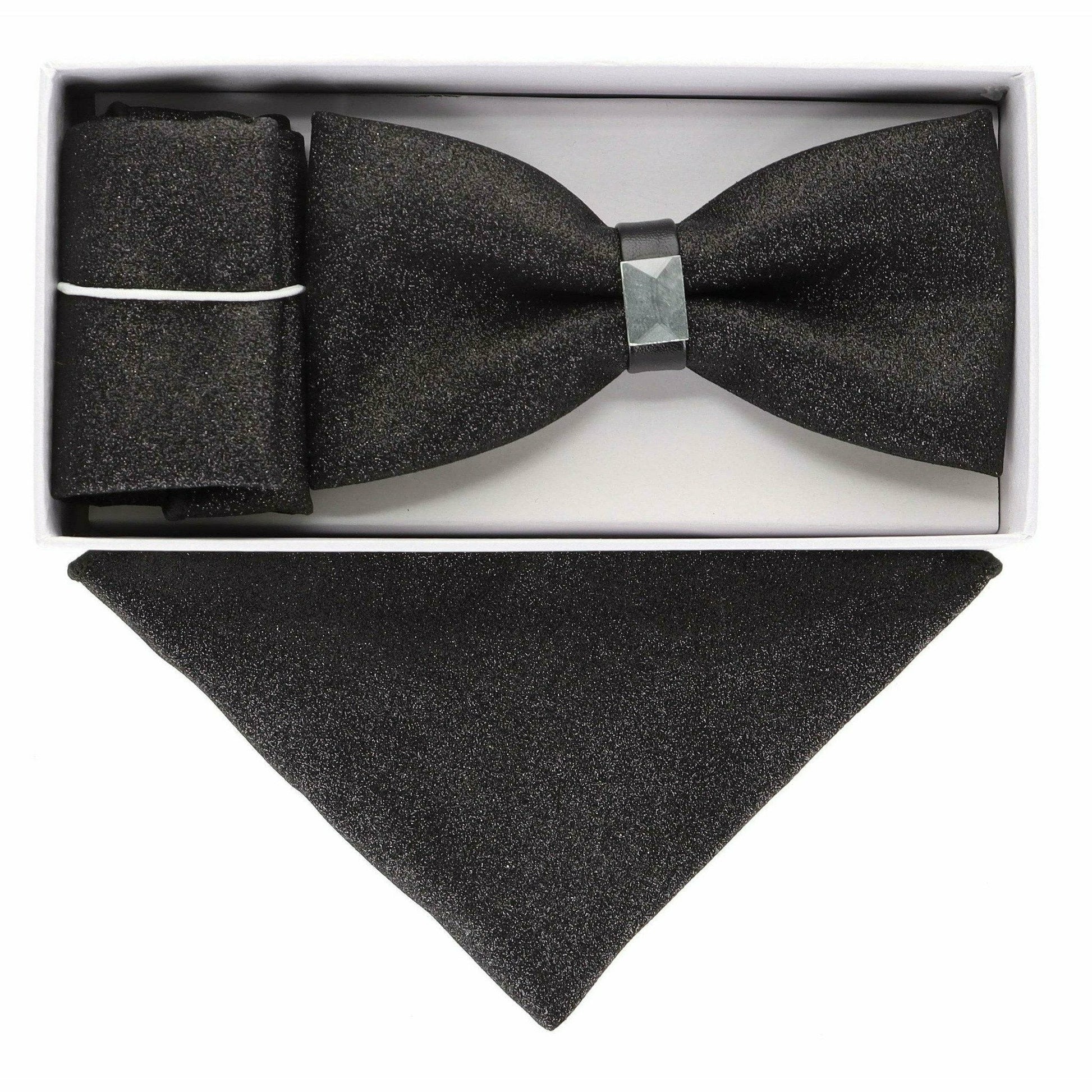 VITTORIO FARINA Rhinestone Bowtie & Pocket Square by Classy Cufflinks - bhr-023 - Classy Cufflinks