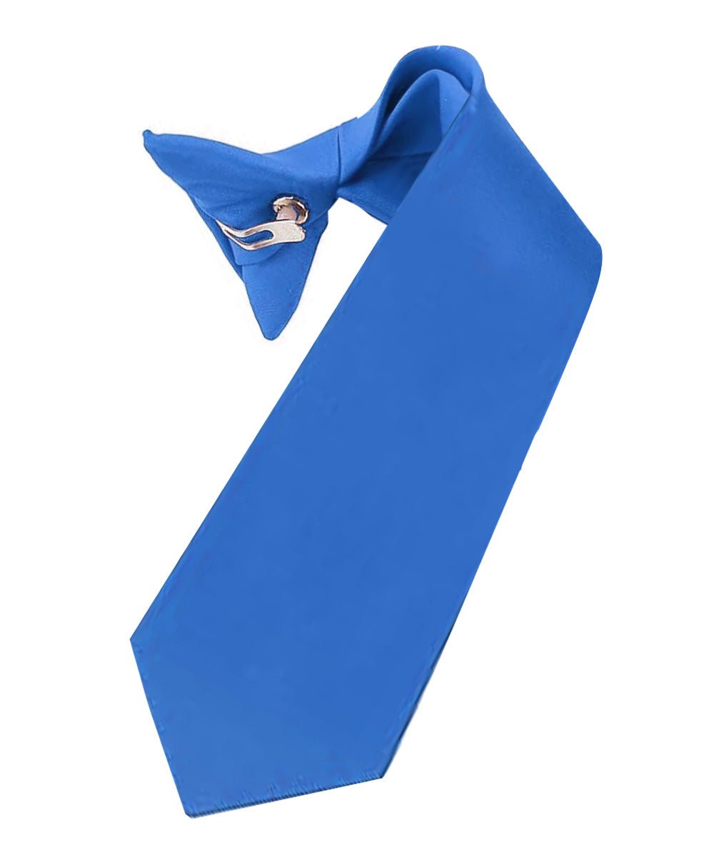 Vittorio Farina Boy's Satin Clip Necktie - boys clip royal 16in - Classy Cufflinks