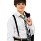 Vittorio Farina Vibrant Colorful Boy's Silver Clip End Suspender - boys - suspender - black - Classy Cufflinks